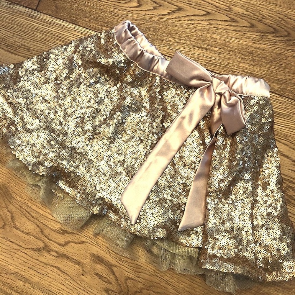 Fairydust sequin skirt - glittery gold 2/3T